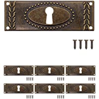 FUXXER® - 6 placas de llave antiguas- rosetas de cerradura- herrajes para cerradura- agujero para llave- latón vintage…